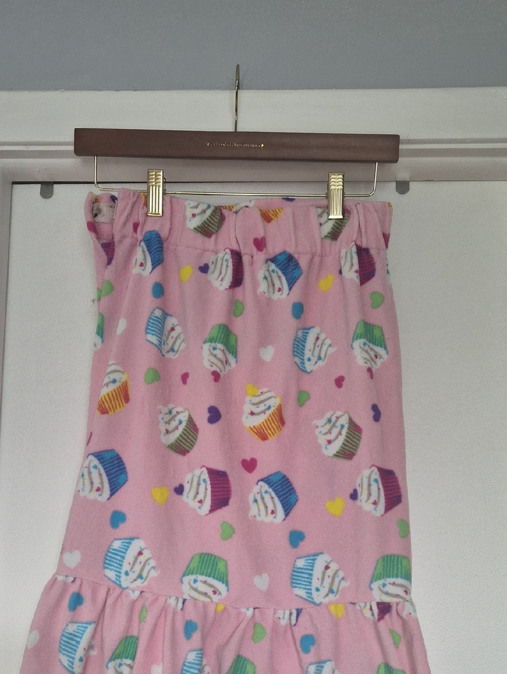Pink Cupcake Print Ruffle Hem Nightgown